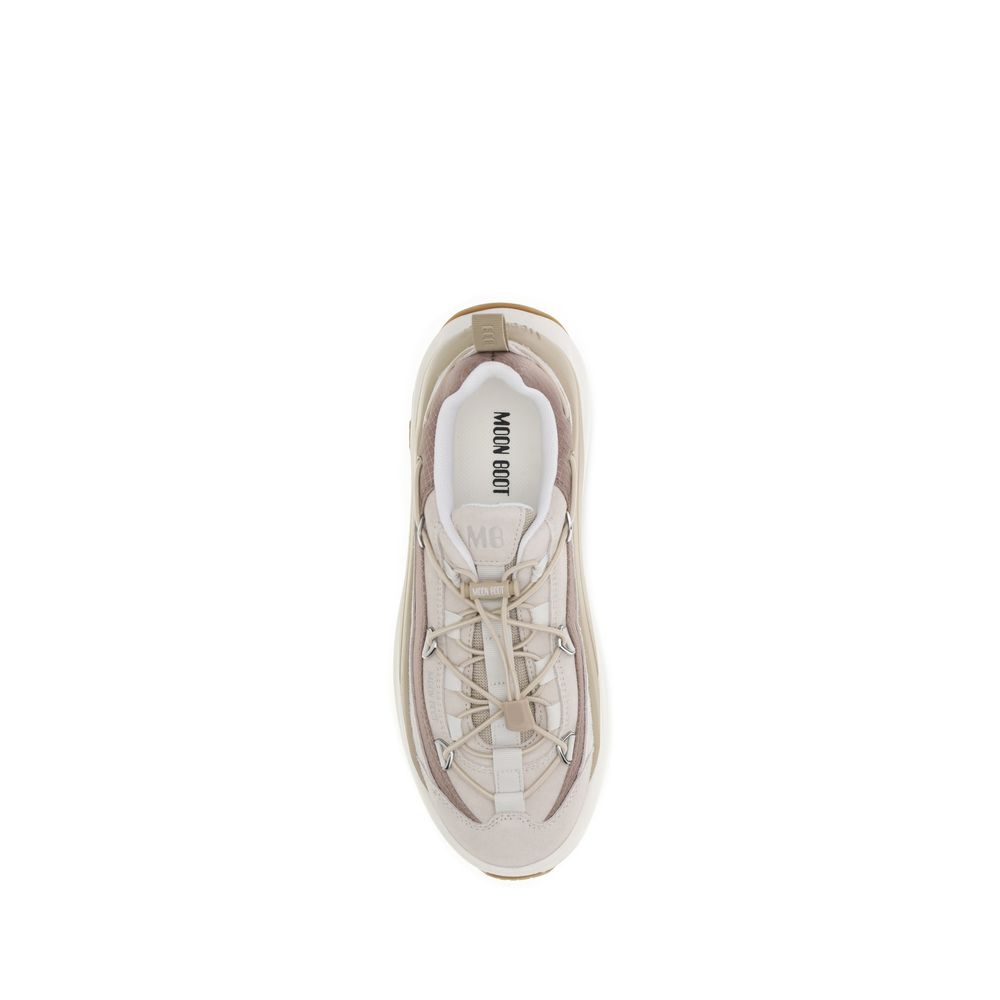 Moon Boot Cream Calf Leather Bos Taurus Athletic Sneakers