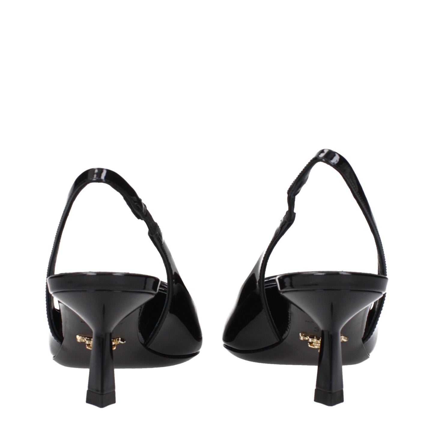 Prada Black Leather Mid Heel Pumps