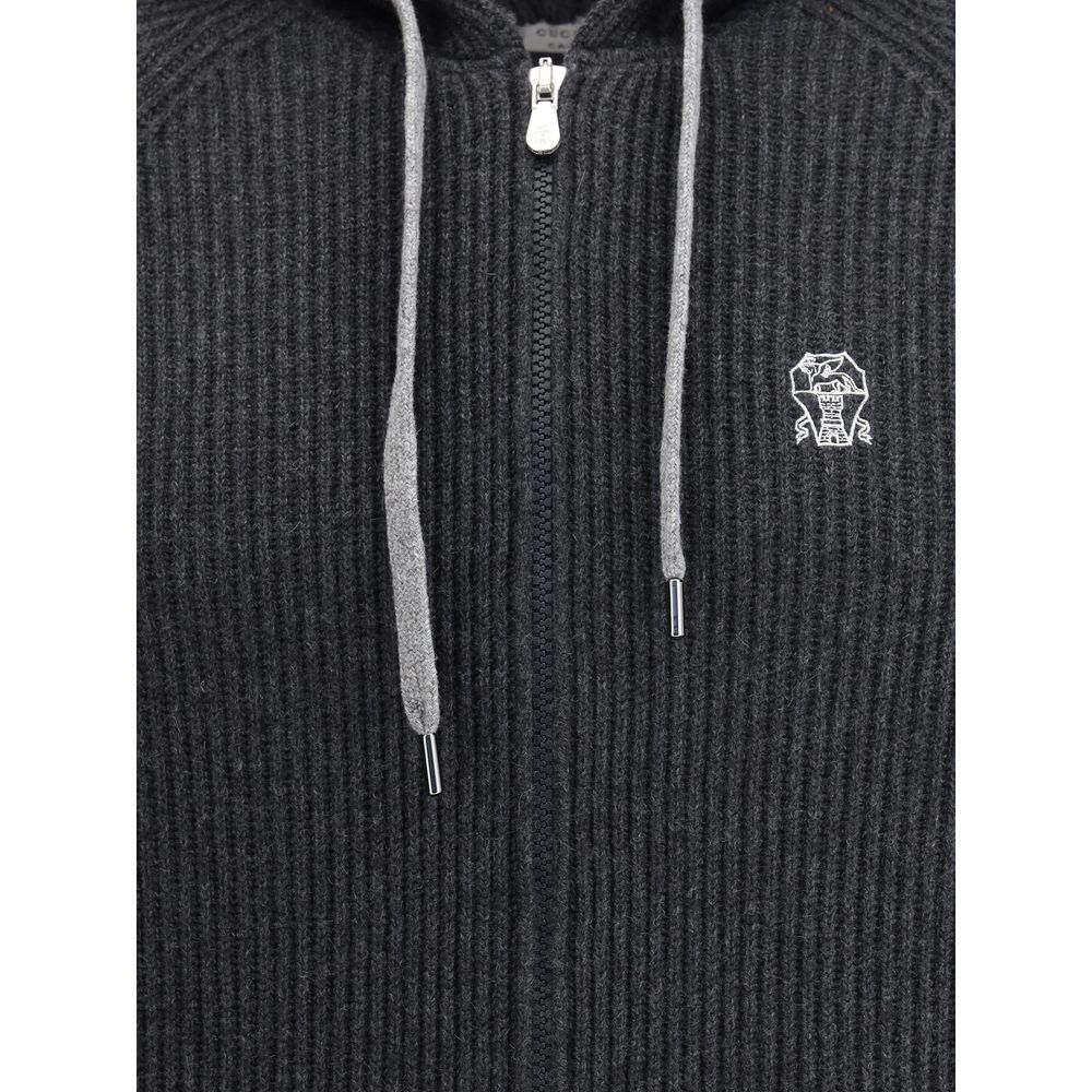 Brunello Cucinelli Black Cashmere Hoodie