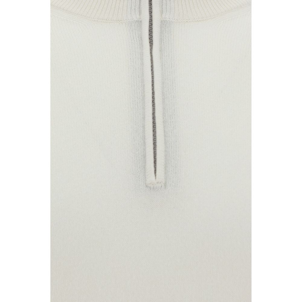 Brunello Cucinelli White Cashmere Cashmere Sweater