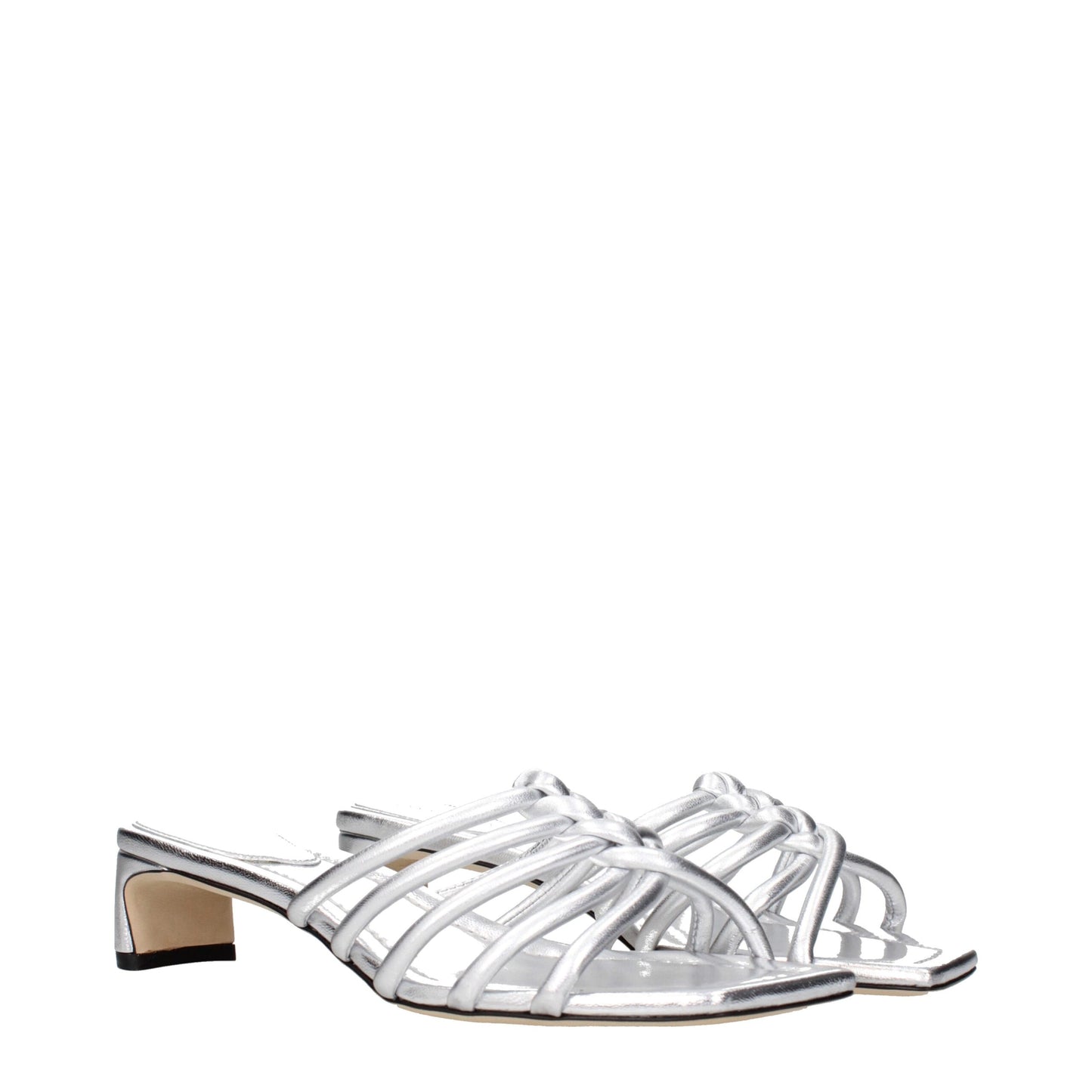 Jimmy Choo Gray Leather Flat Sandals