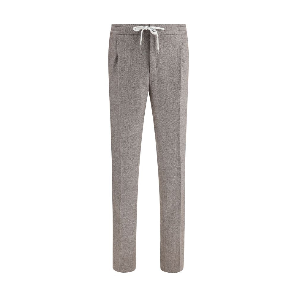 PT Torino Brown Fleece Wool Casual Pants