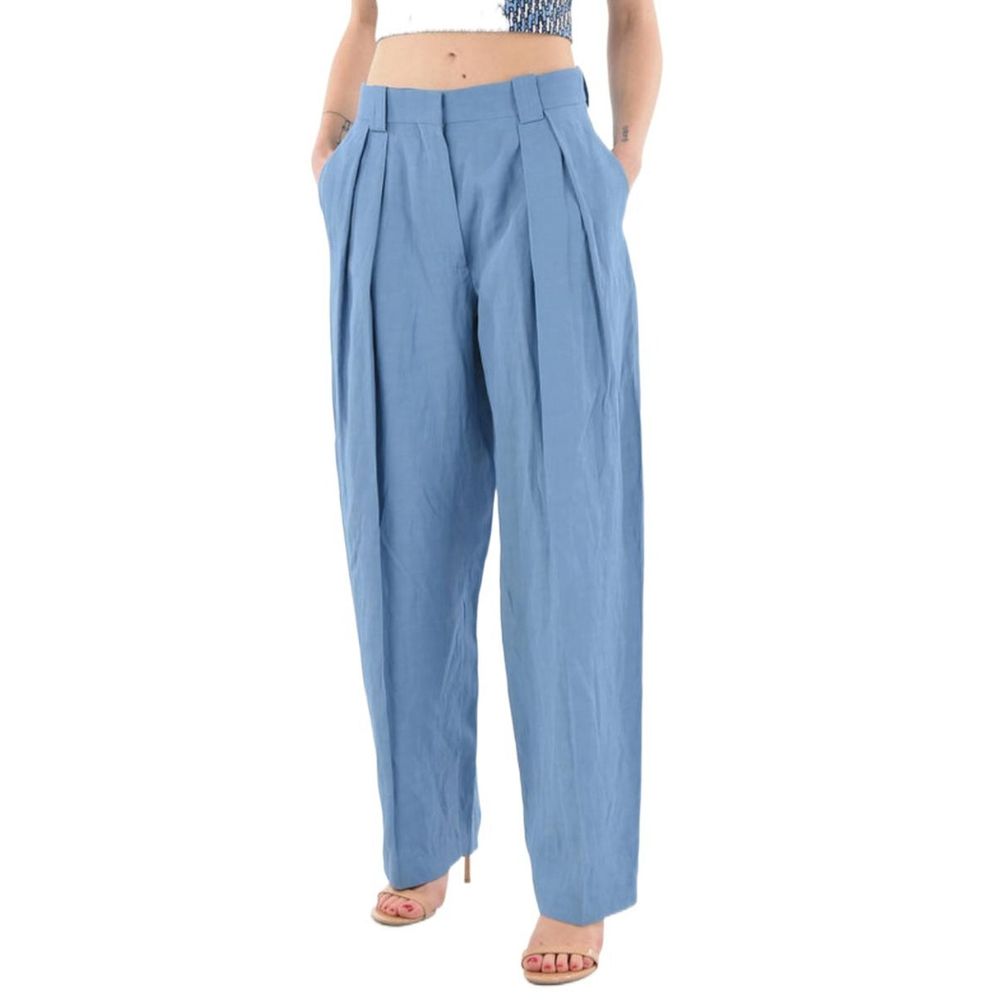 Stella McCartney Blue Linen Casual Pants