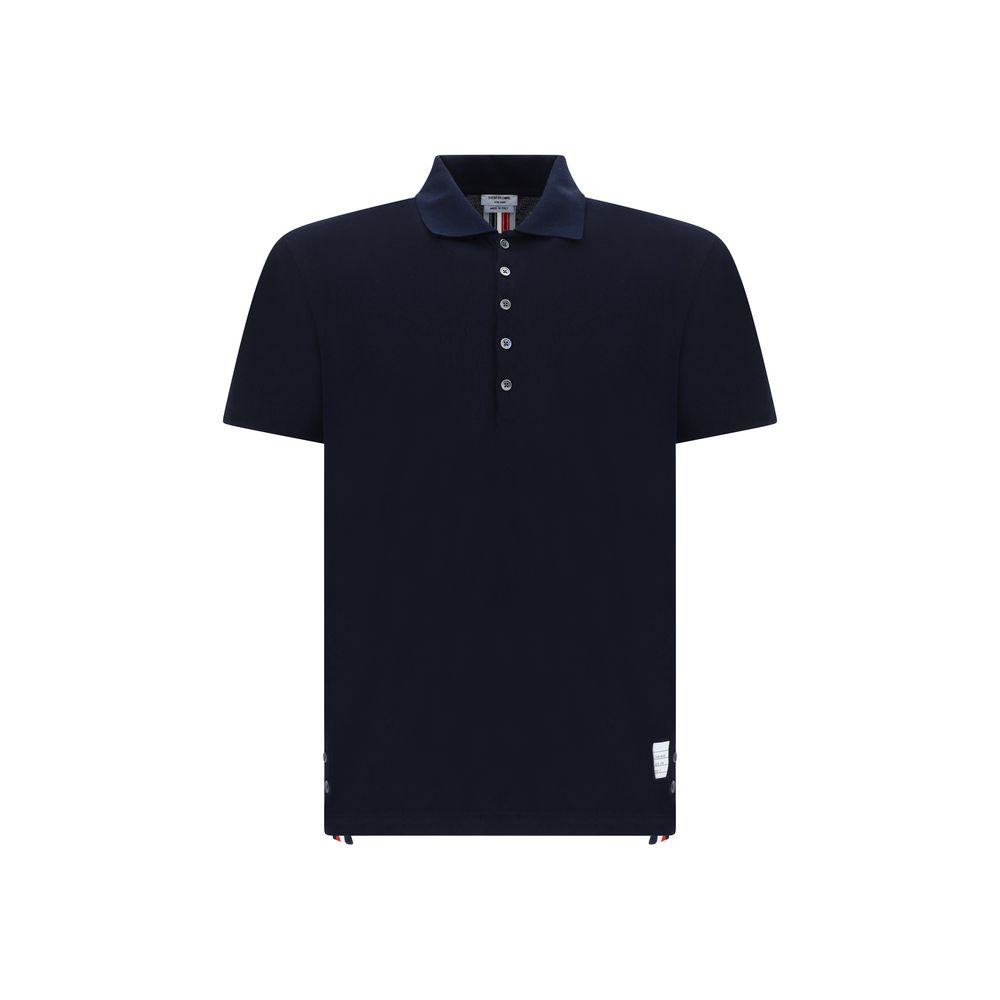 Thom Browne Blue Cotton Polo Shirt