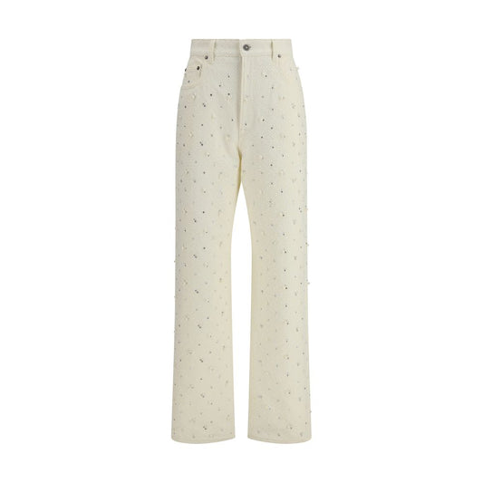 Golden Goose White Cotton Straight-Leg Jeans