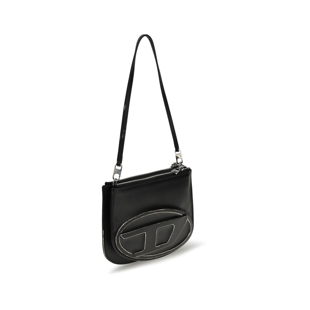 Diesel Black Calf Leather Bos Taurus Shoulder Bag