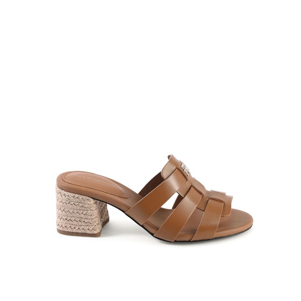 Tommy Hilfiger Brown Leather Platform Sandals
