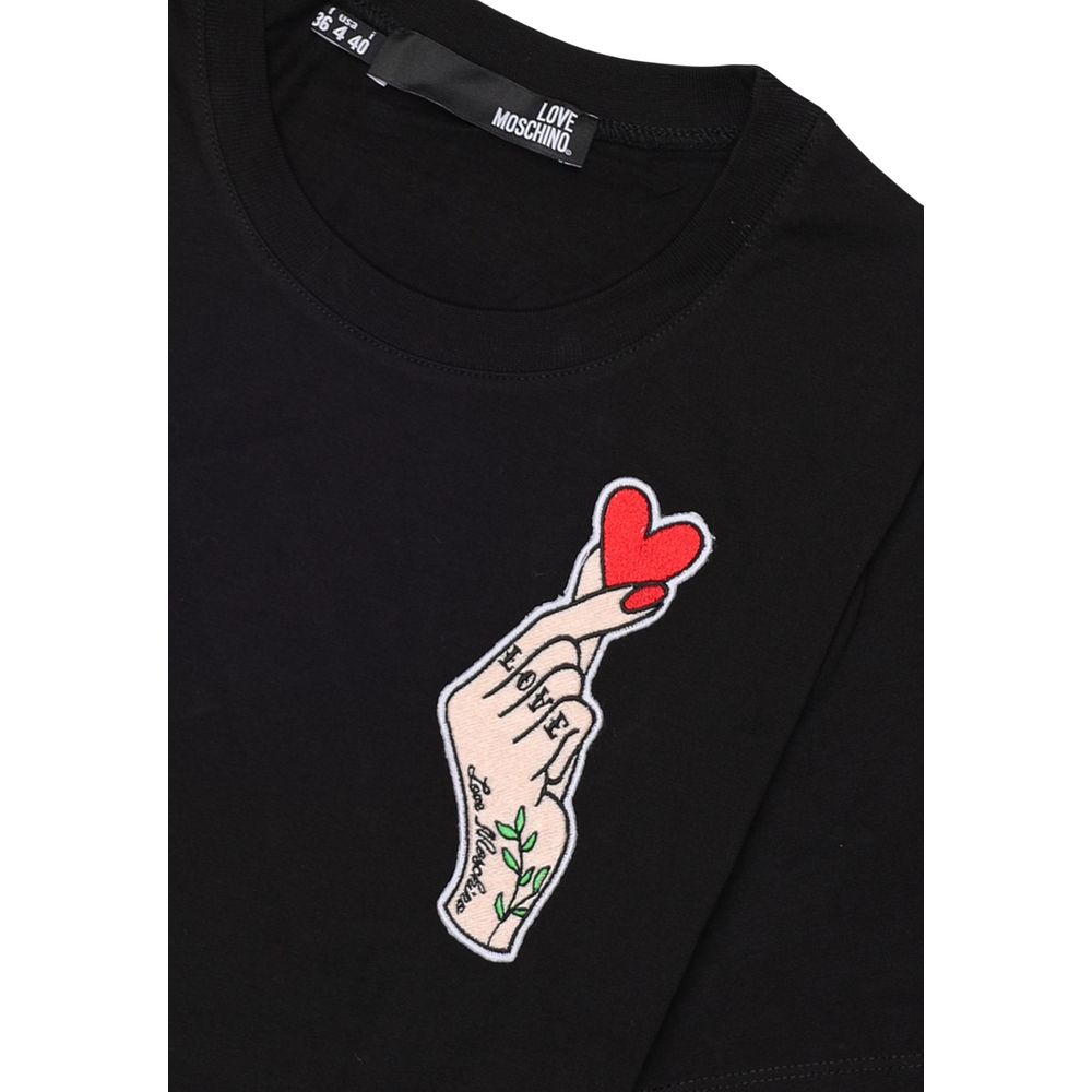 Love Moschino Black Cotton T-Shirt