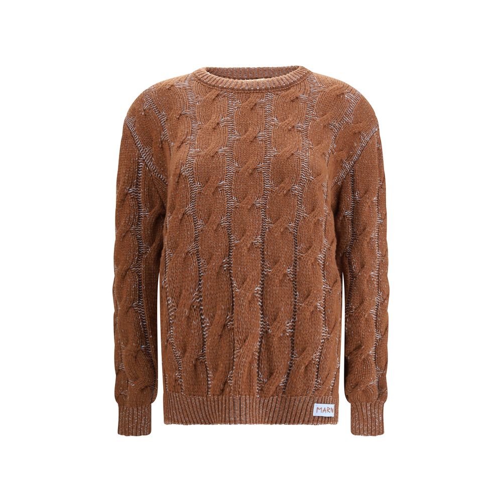 Marni Brown Fleece Wool Sweatshirt