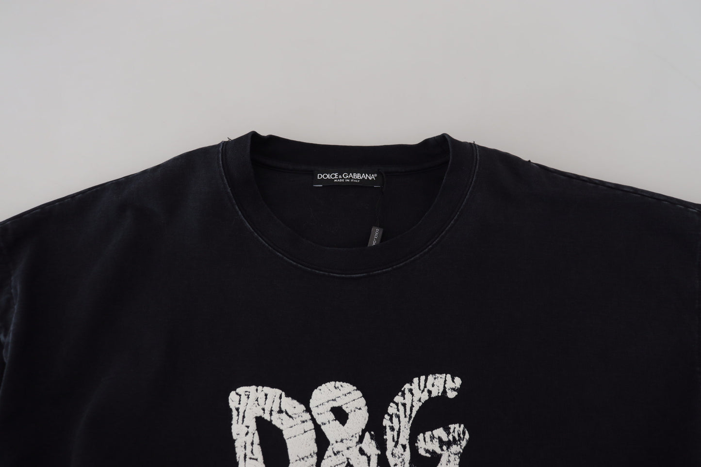 Dolce & Gabbana Black D&G Fashion Round Neck Cotton T-shirt