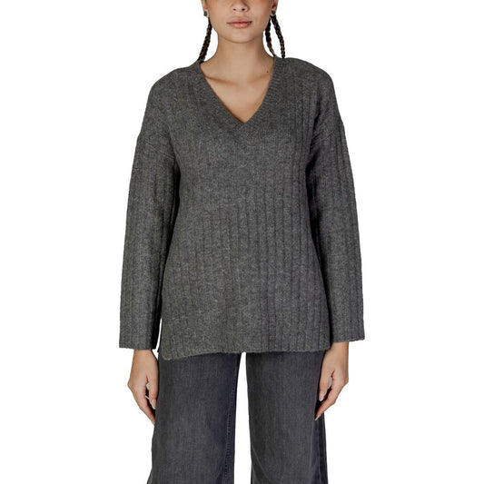 Vila Clothes Gray Marabou Sweater