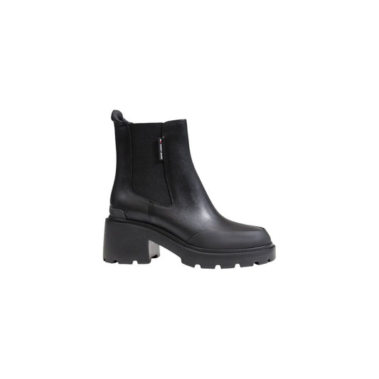 Tommy Hilfiger Jeans Black Leather Ankle