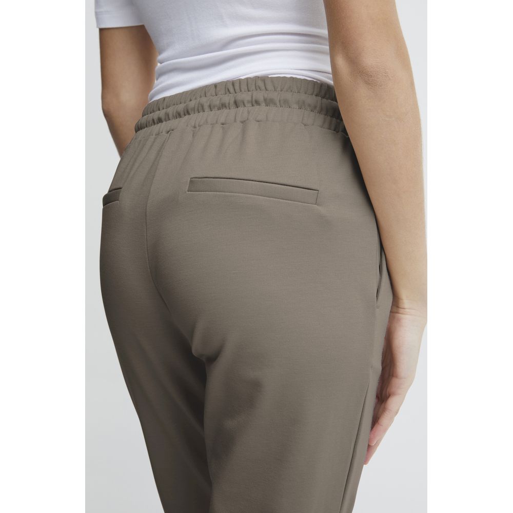 ICHI Beige Polyester Pant
