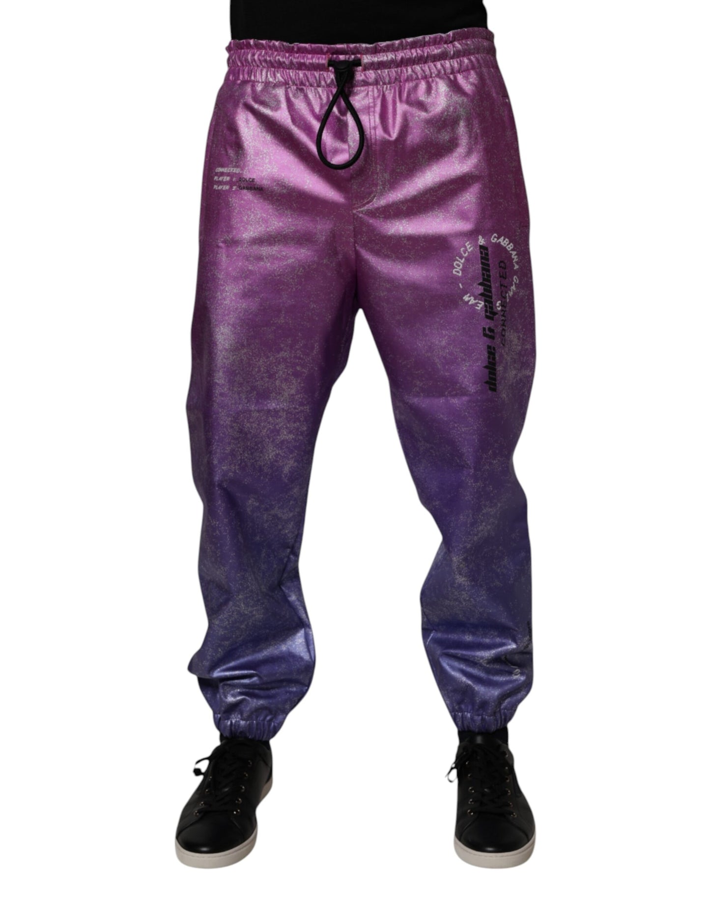 Dolce & Gabbana Pink Purple Two Tone Jogger Sweatpants Pants