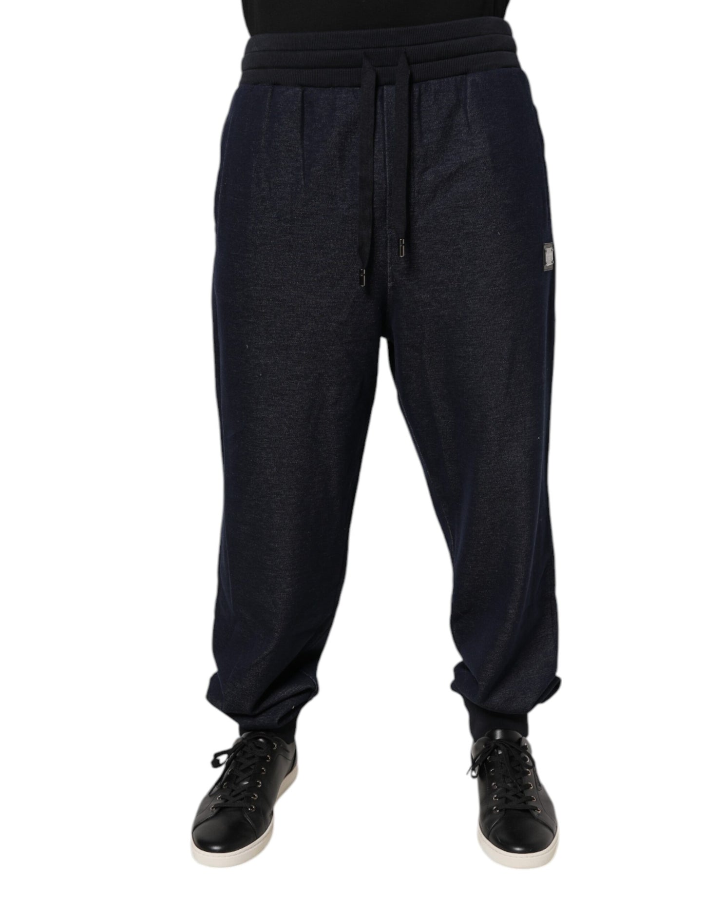 Dolce & Gabbana Black Jacquard Jogger Men Sweatpants Pants