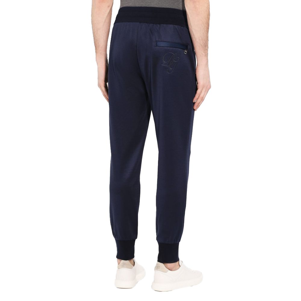 Dolce & Gabbana Blue Silk Pant