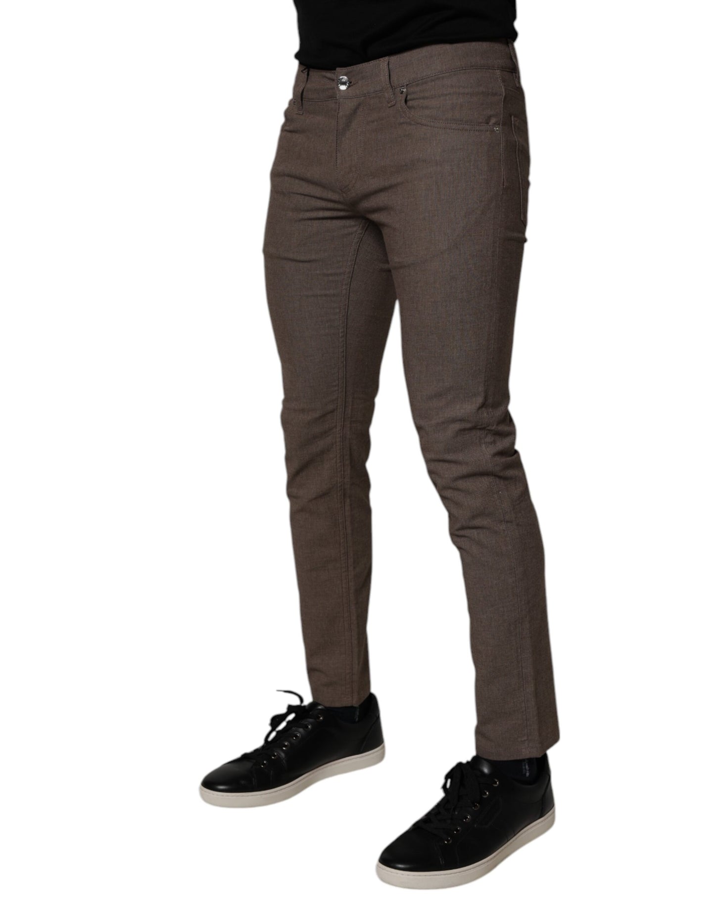 Dolce & Gabbana Brown Cotton Stretch Chino Pants