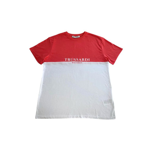 Trussardi Beachwear White Cotton Men T-Shirt
