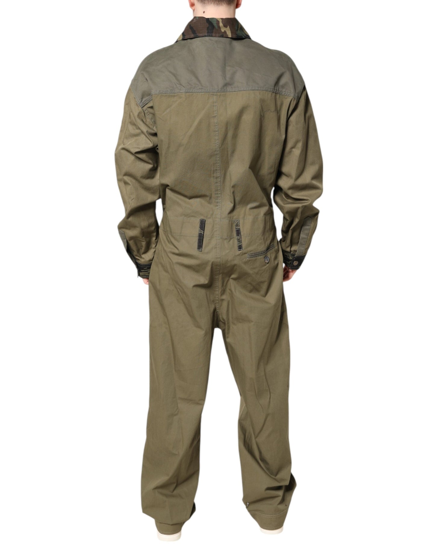 Dolce & Gabbana Brown Cotton Stretch Shirt Pants Casual Set