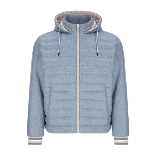 Herno Blue Silk Men Jacket