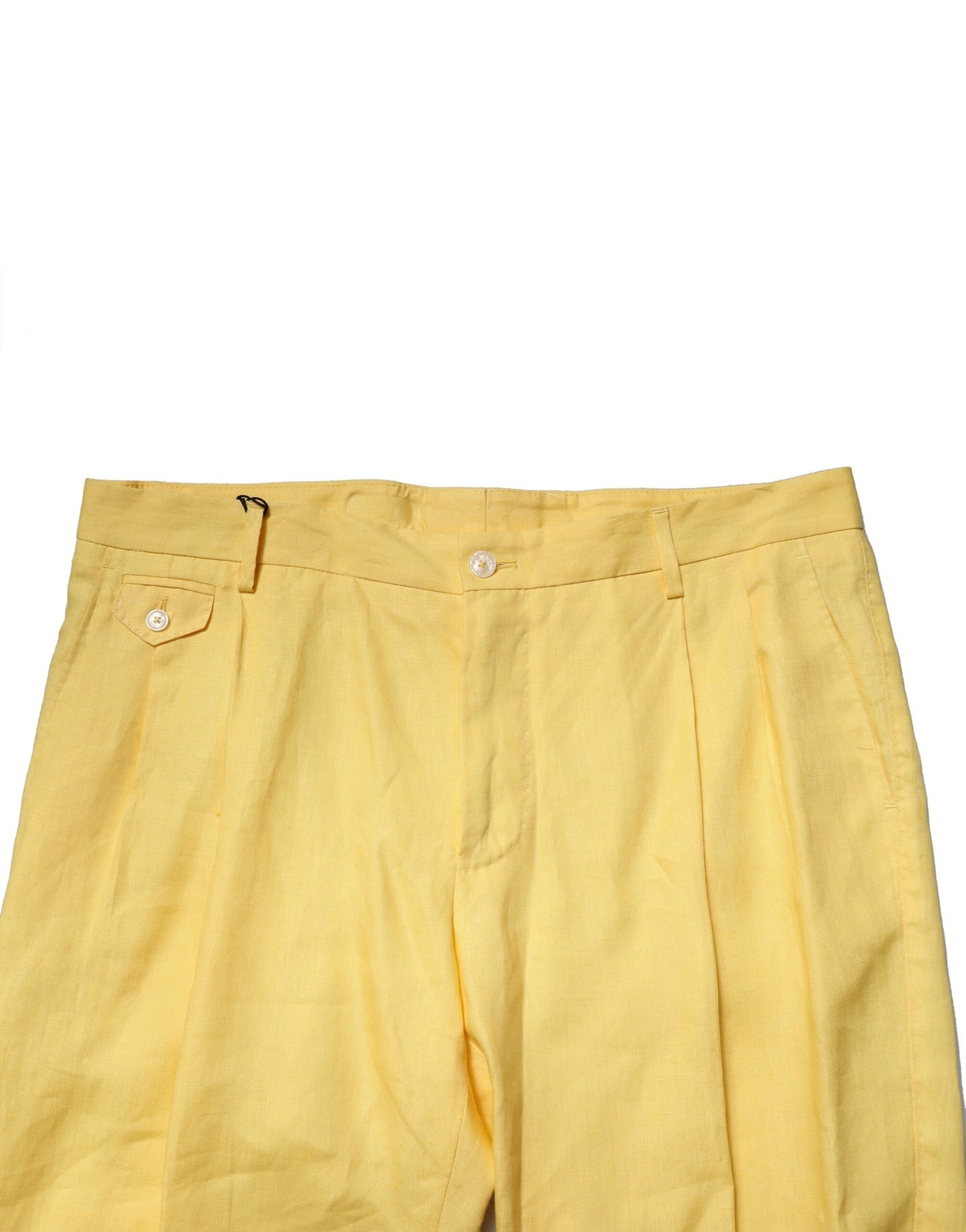 Dolce & Gabbana Yellow Flax Tapered Dress Men Pants