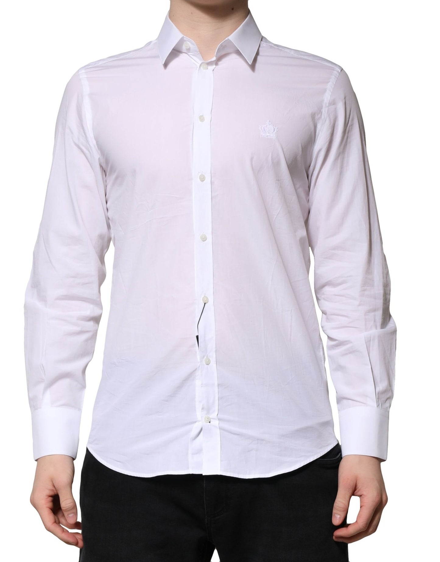 Dolce & Gabbana White MARTINI Long Sleeves Men Formal Shirt