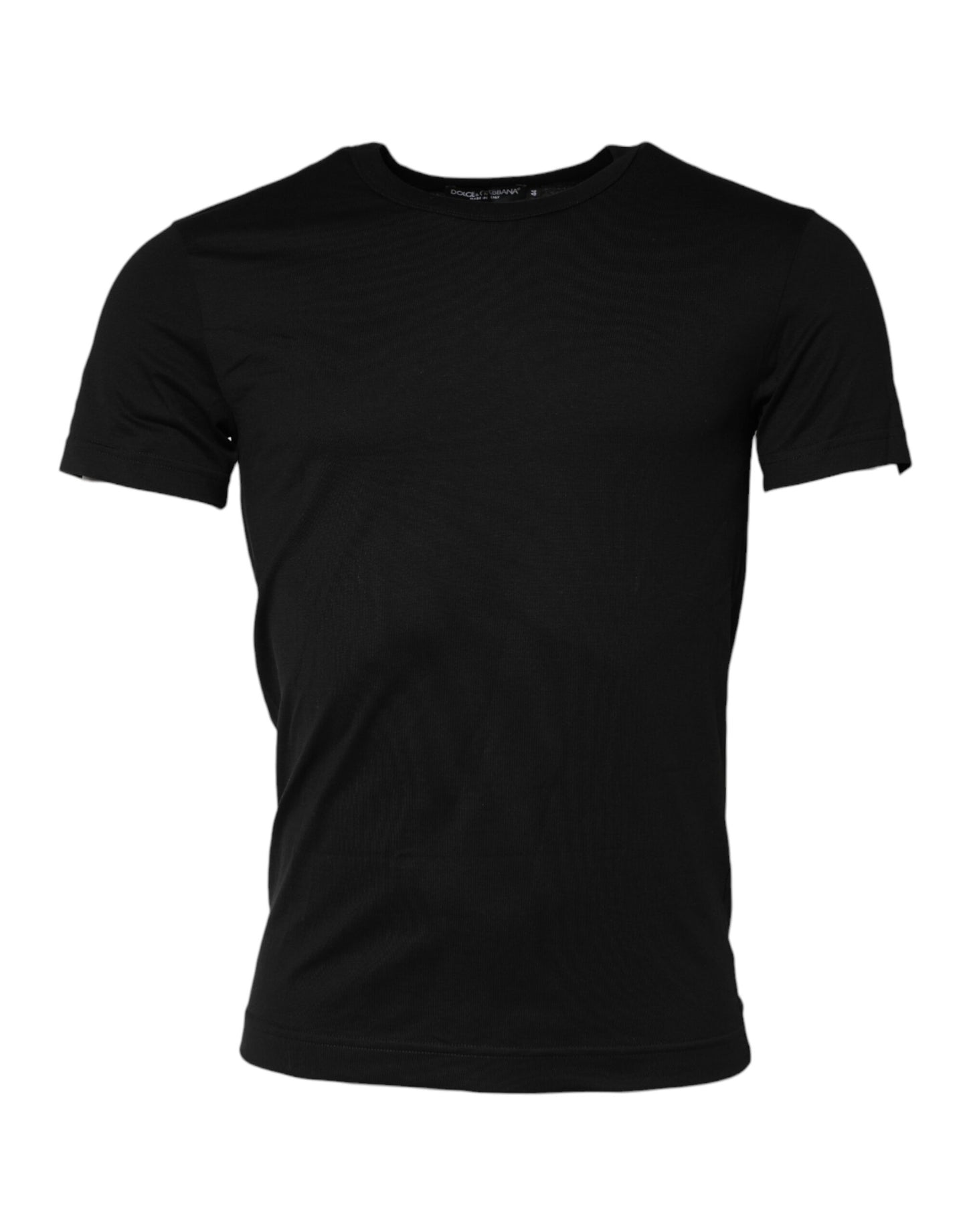 Dolce & Gabbana Black Cotton Crewneck Short Sleeves T-shirt