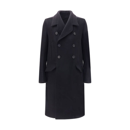 Rick Owens Black Fleece Wool Coat