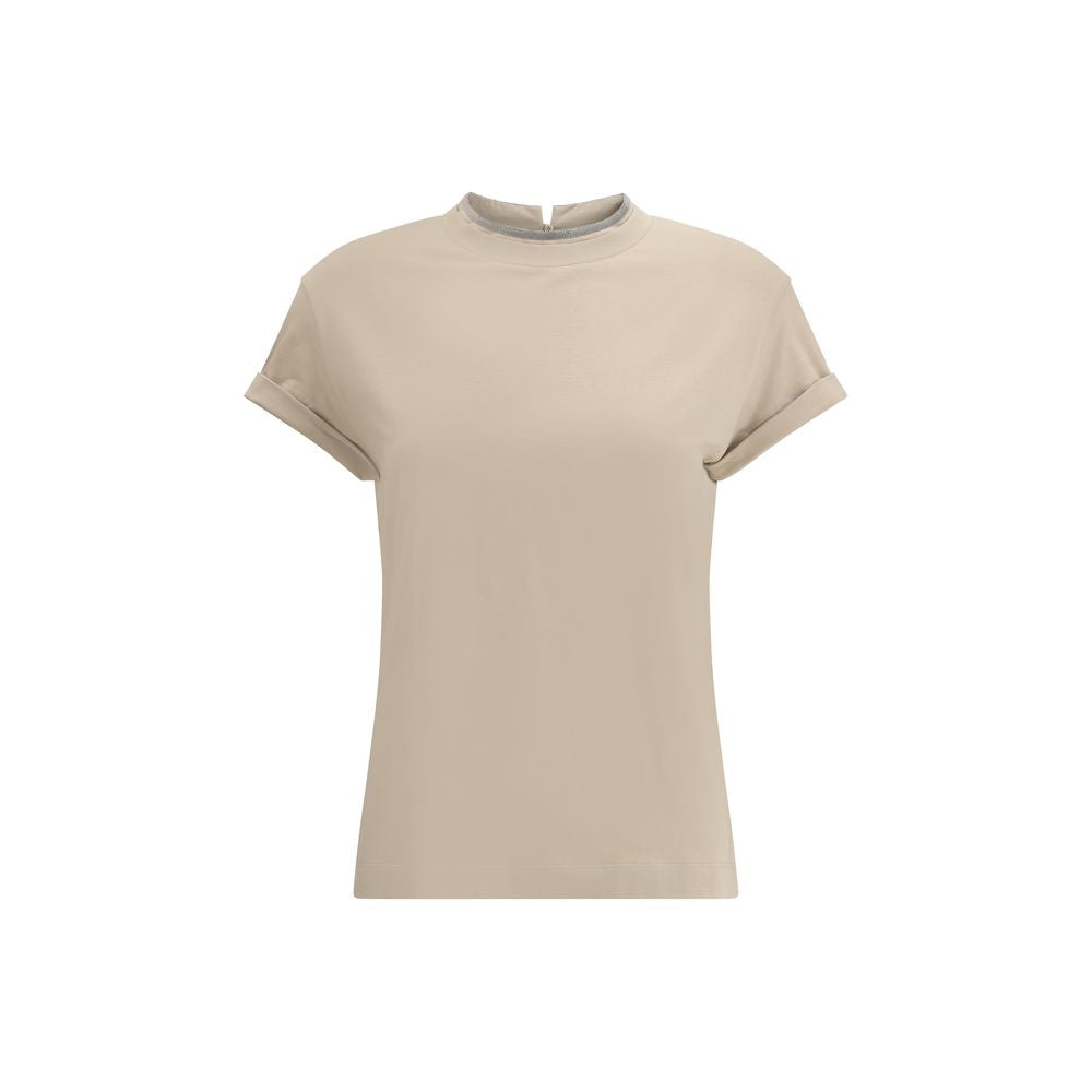 Brunello Cucinelli Beige Elastane T-Shirt