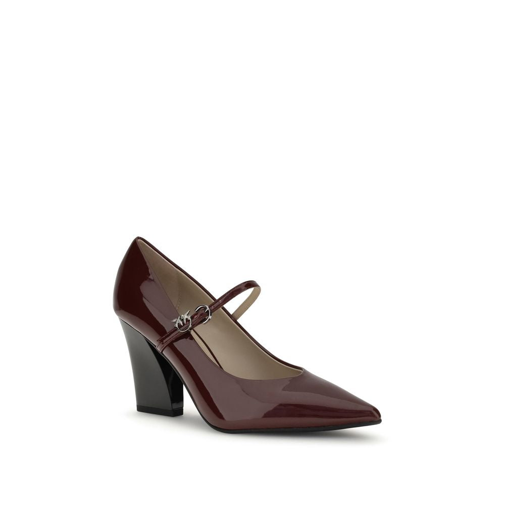 PINKO Bordeaux Calf Leather Bos Taurus Pumps