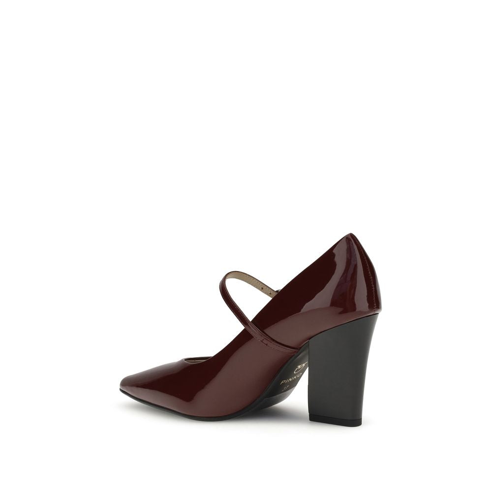 PINKO Bordeaux Calf Leather Bos Taurus Pumps