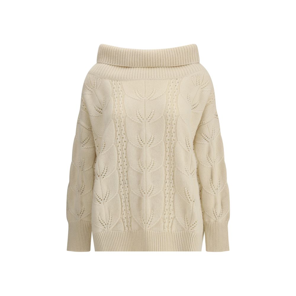 Ermanno Scervino Cream Cashmere Sweatshirt