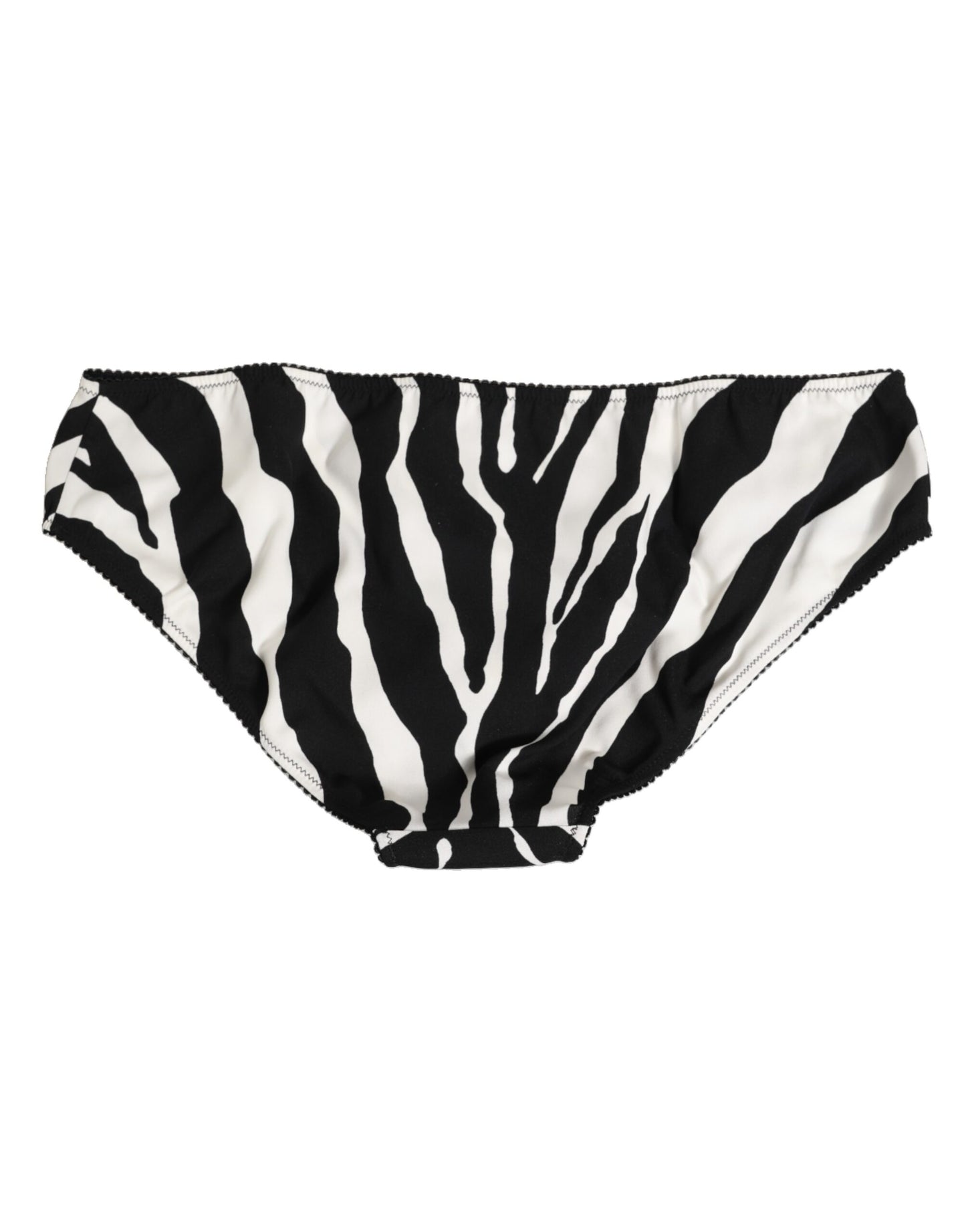 Dolce & Gabbana Black White Zebra Print Slip Briefs Underwear