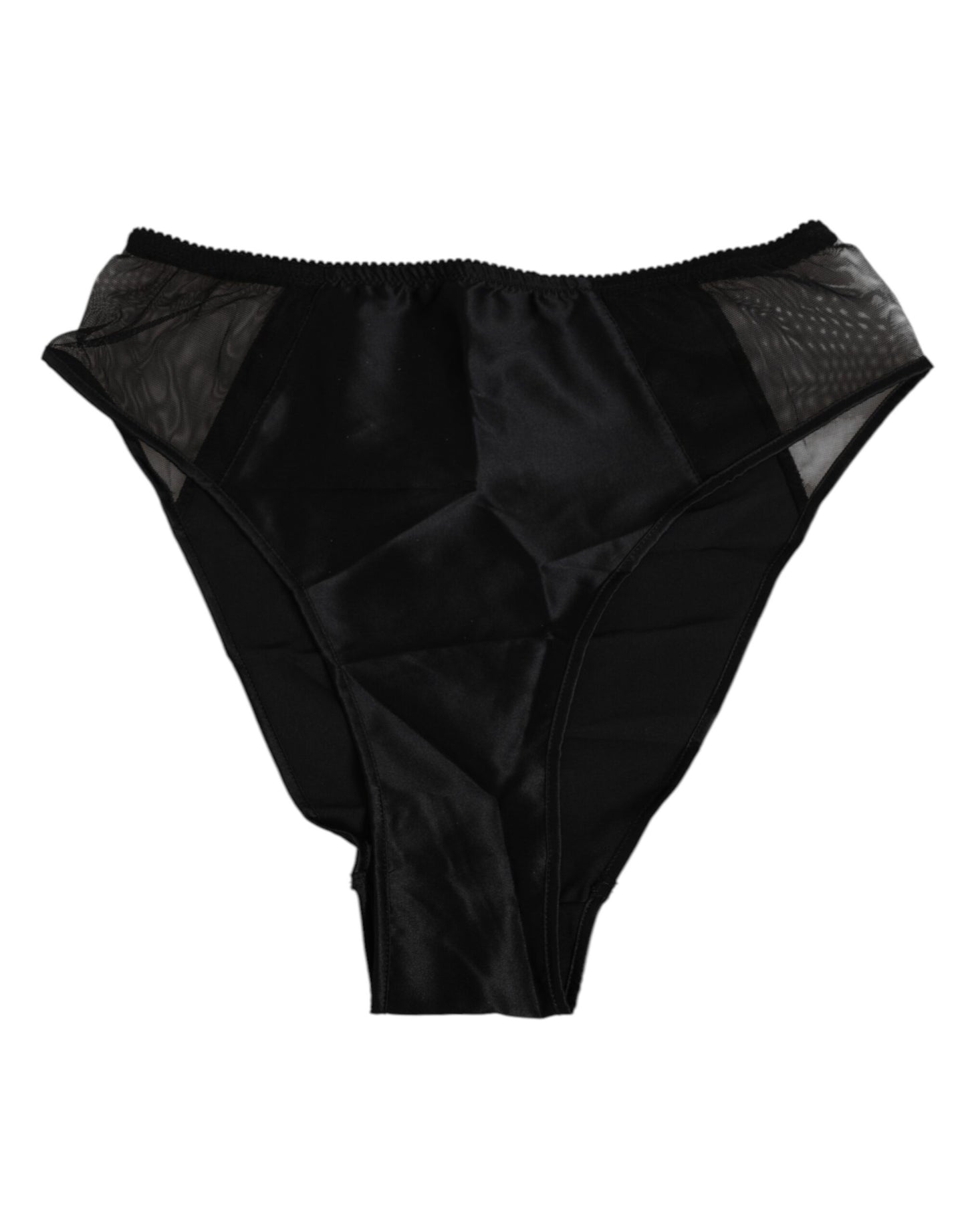 Dolce & Gabbana Black Silk Stretch High Waist Panty Underwear