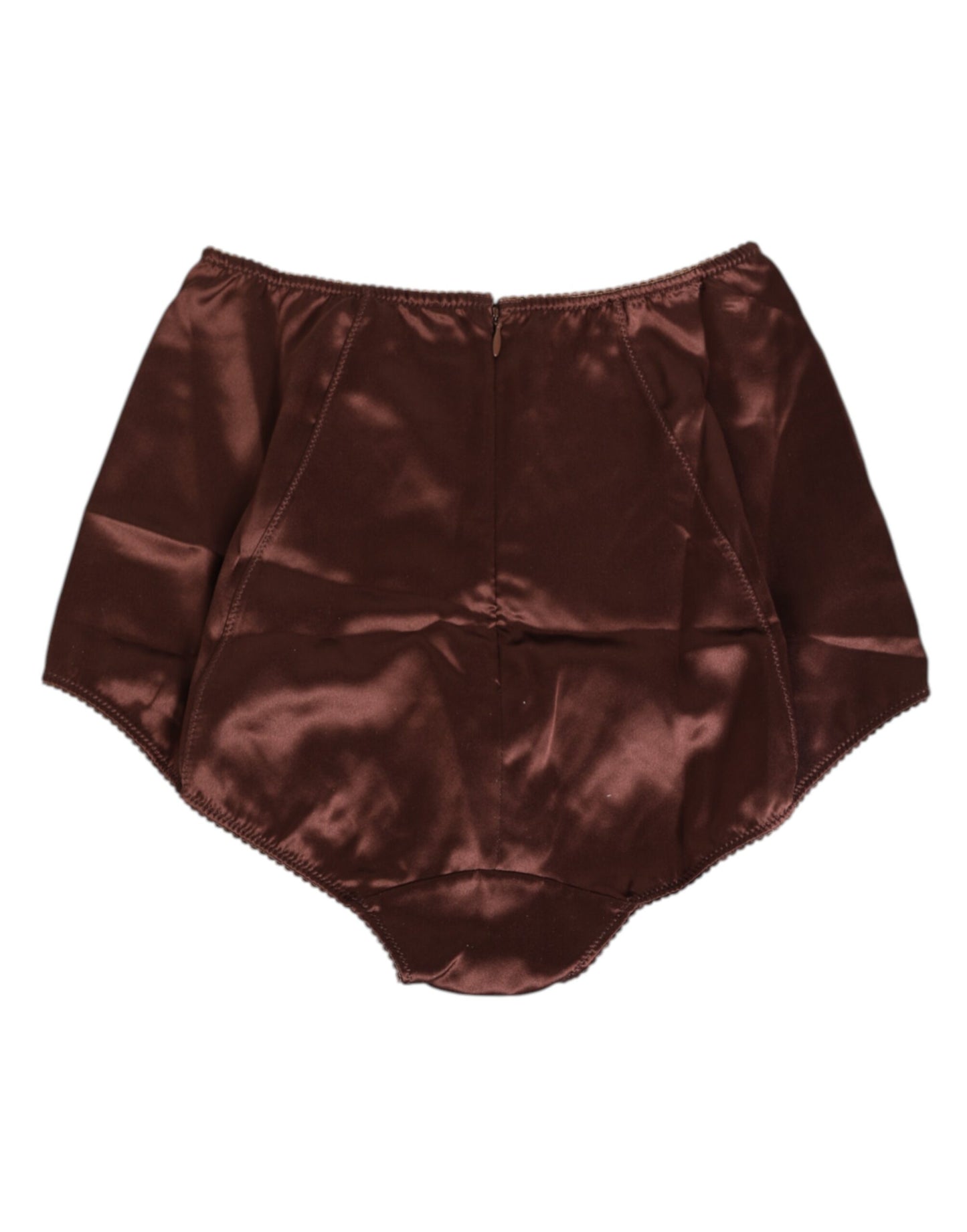 Dolce & Gabbana Brown Silk Stretch High Waist Girdle Underwear