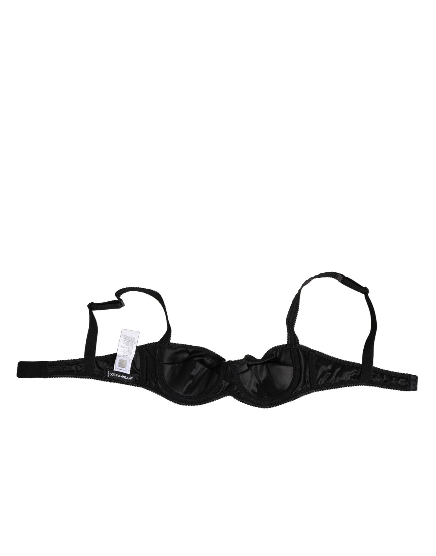 Dolce & Gabbana Black Acetate Stretch Balconette Bra Underwear