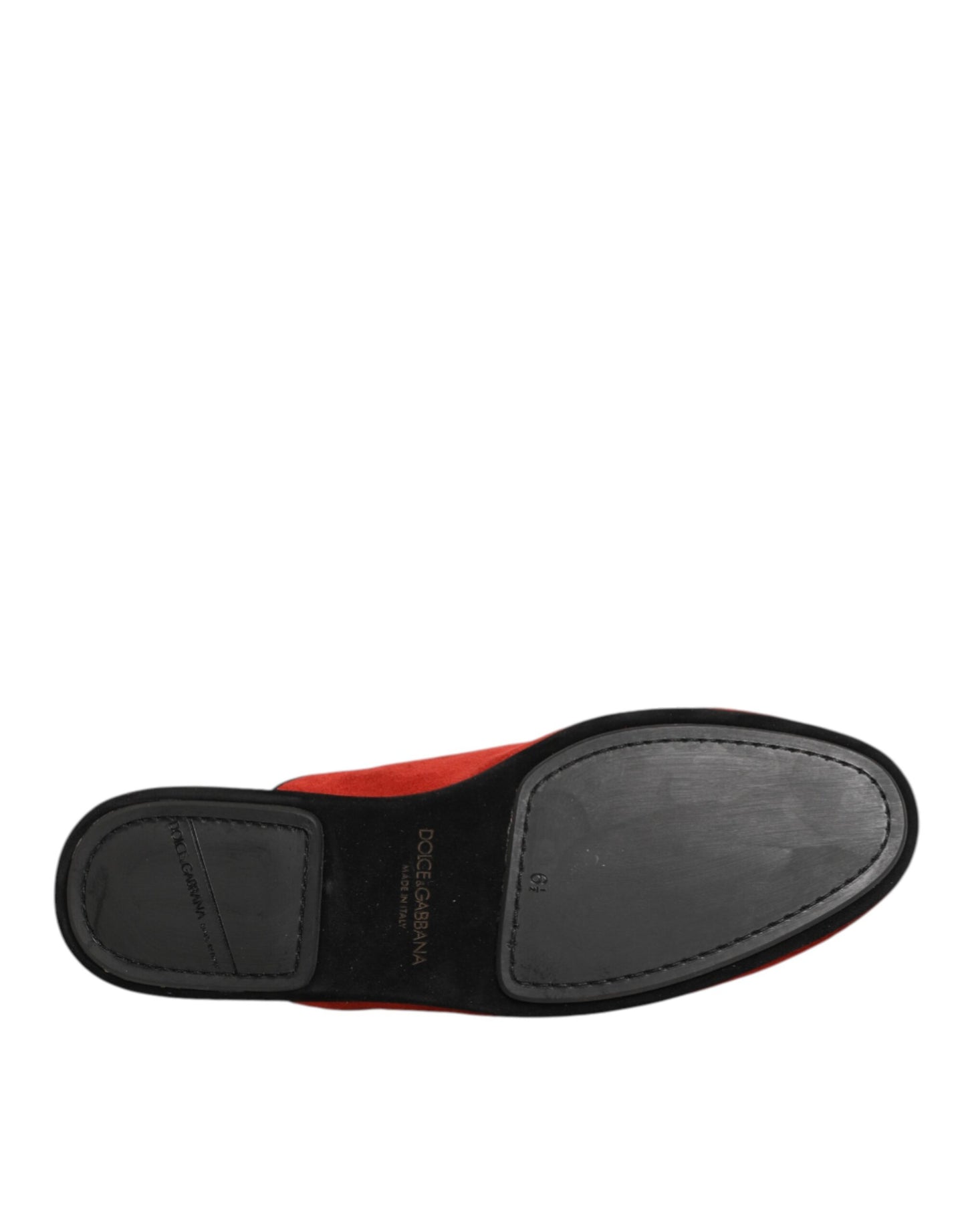 Dolce & Gabbana Red Suede DG King Men House Slippers Shoes
