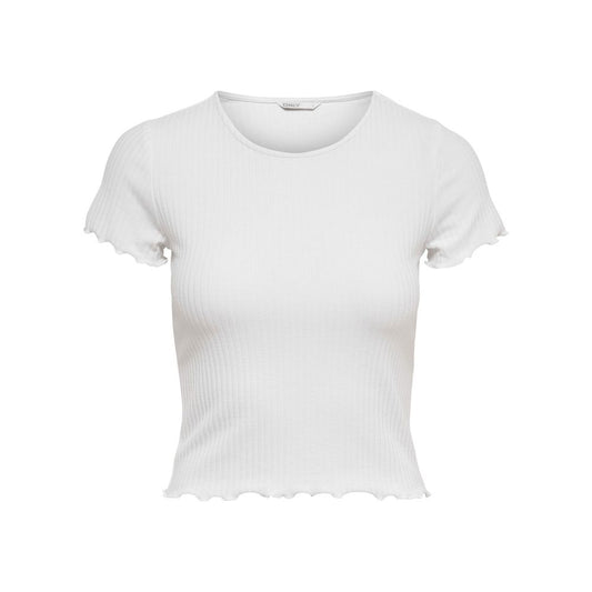 Only White Polyester T-Shirt