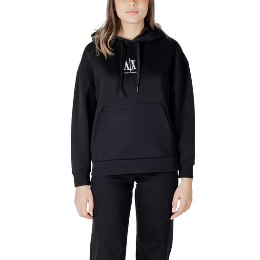 Armani Exchange Black Cotton Hoodie