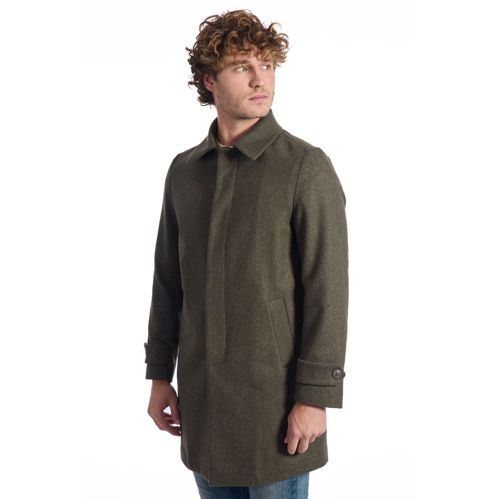Roberto Pepe Luxury Green Wool Men's Jacket