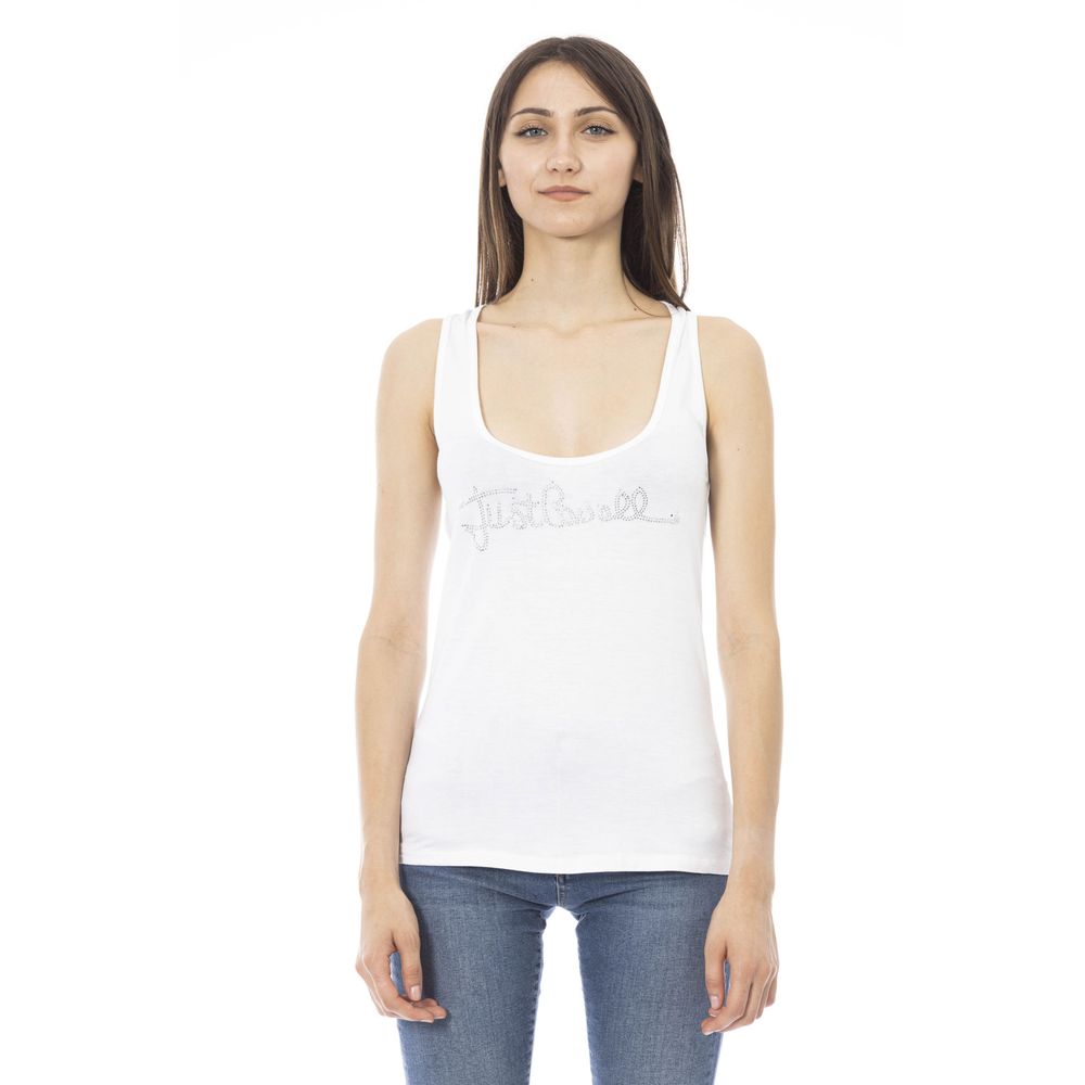 Just Cavalli White Viscose Tank Top