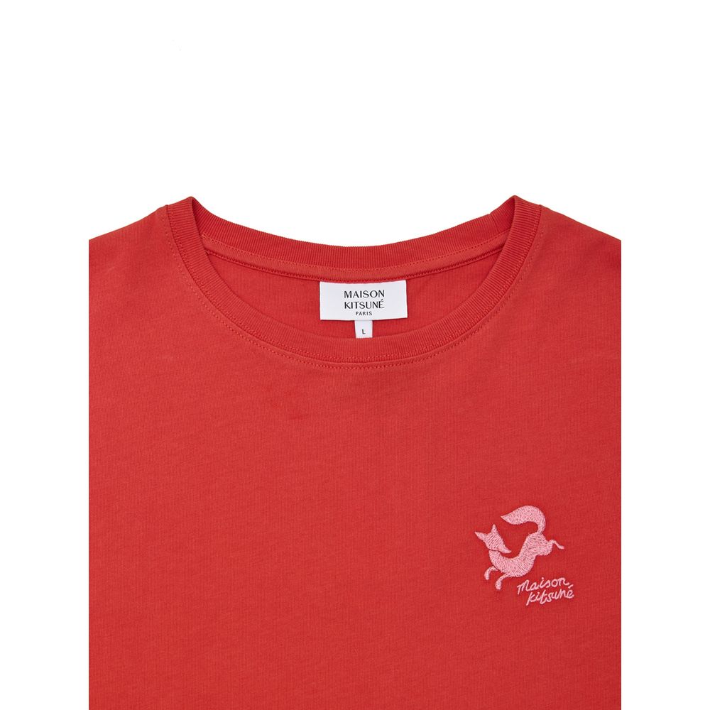 Maison Kitsuné Red Cotton T-Shirt