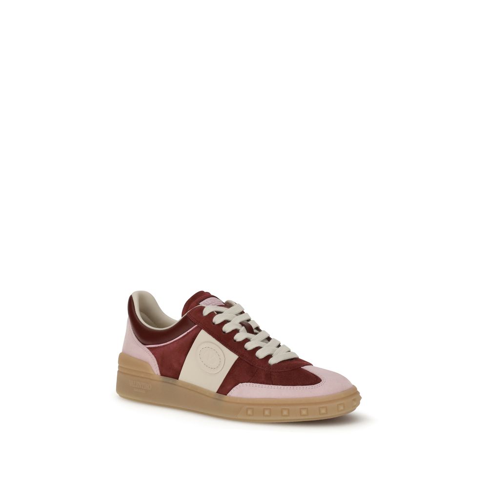 Valentino Garavani Red Calf Leather Bos Taurus Low Top Sneakers