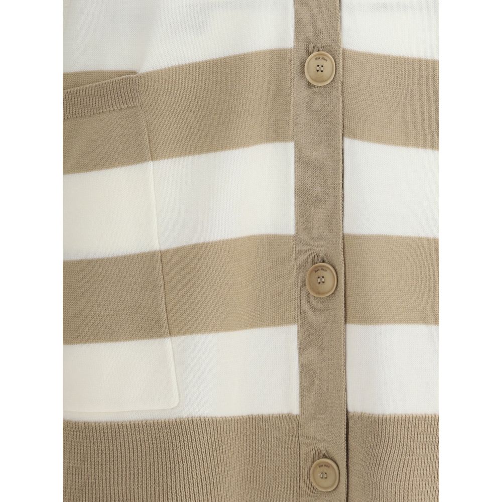 Max Mara Multicolor Fleece Wool Cardigan