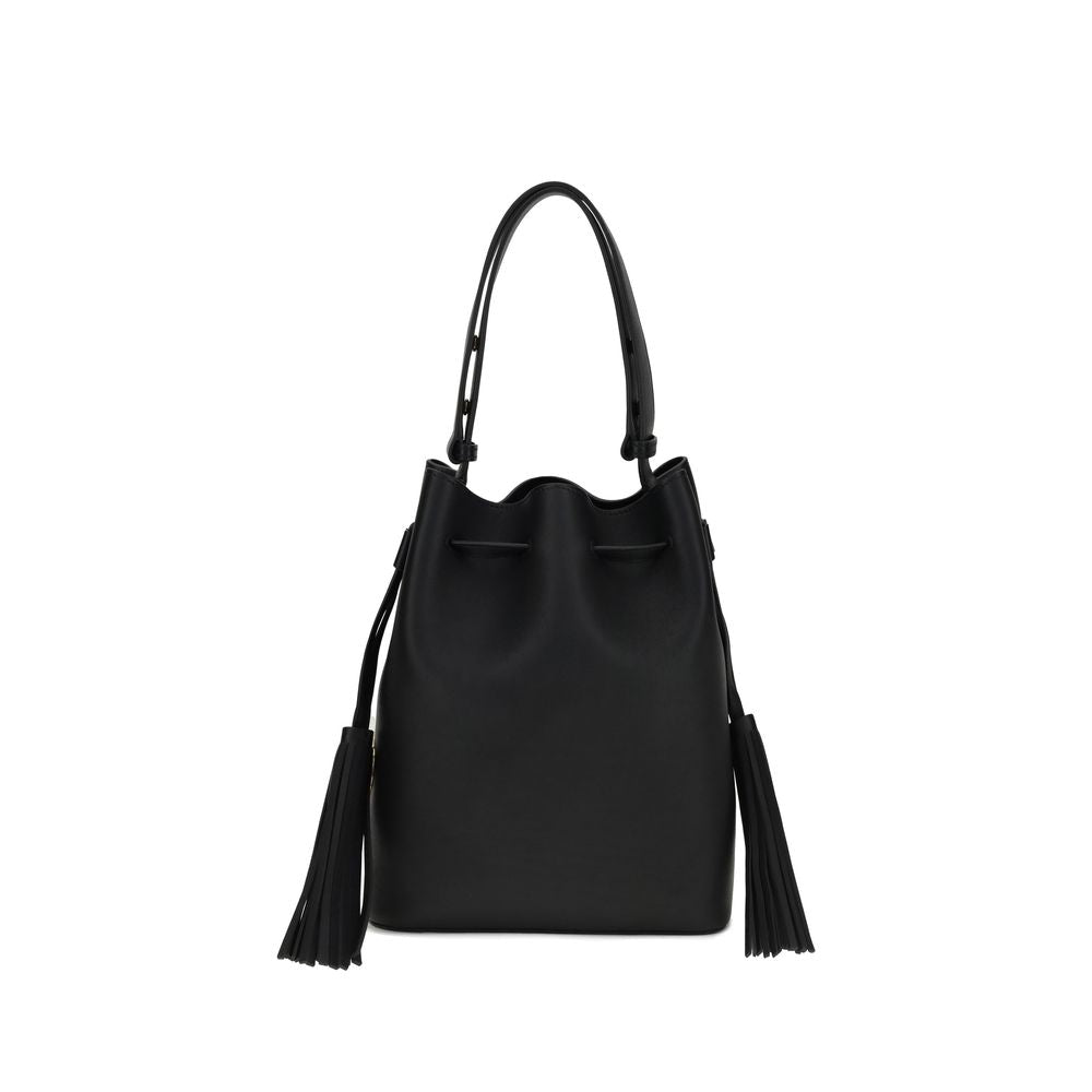 Valentino Garavani Black Calf Leather Bos Taurus Shoulder Bag