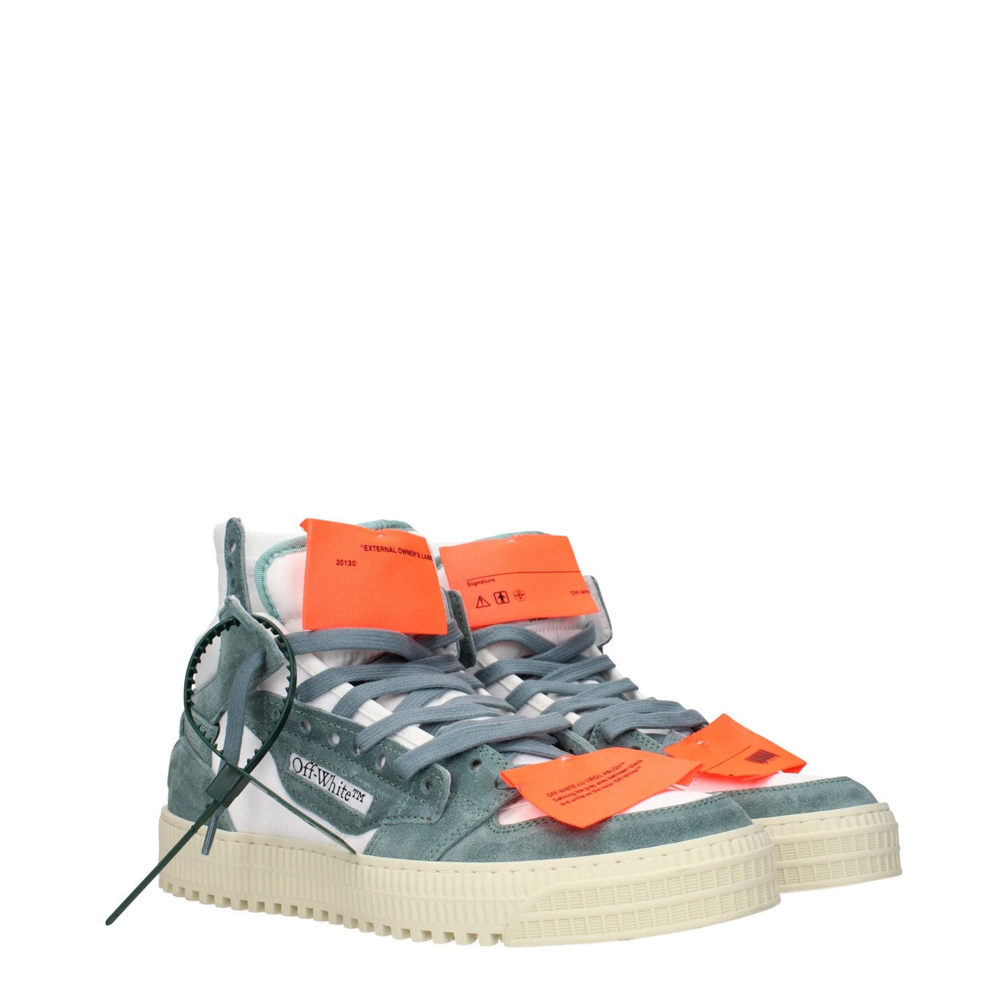 Off-White White Fabric High Top Sneakers