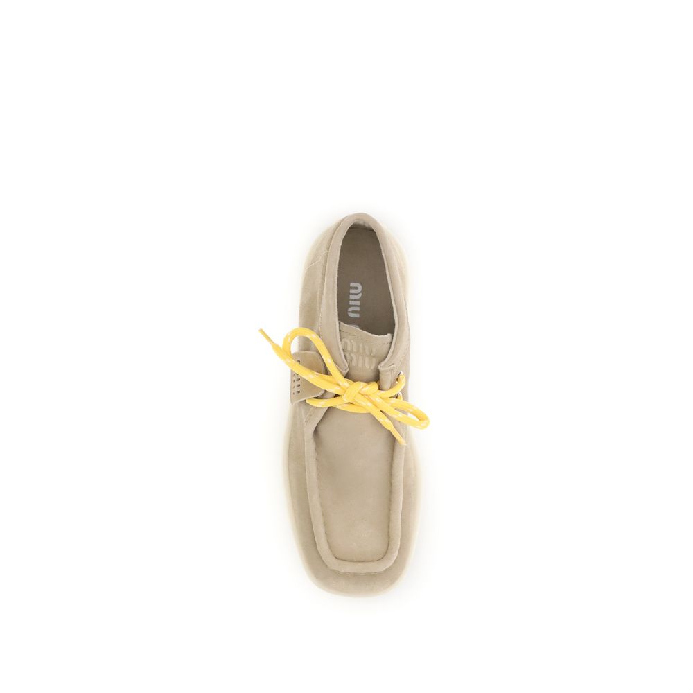 Miu Miu Beige Rubber Platform Sneakers