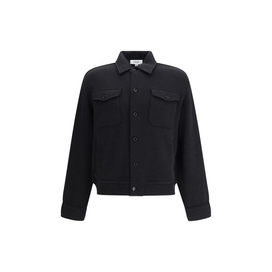 Lardini Black Fleece Wool Coat