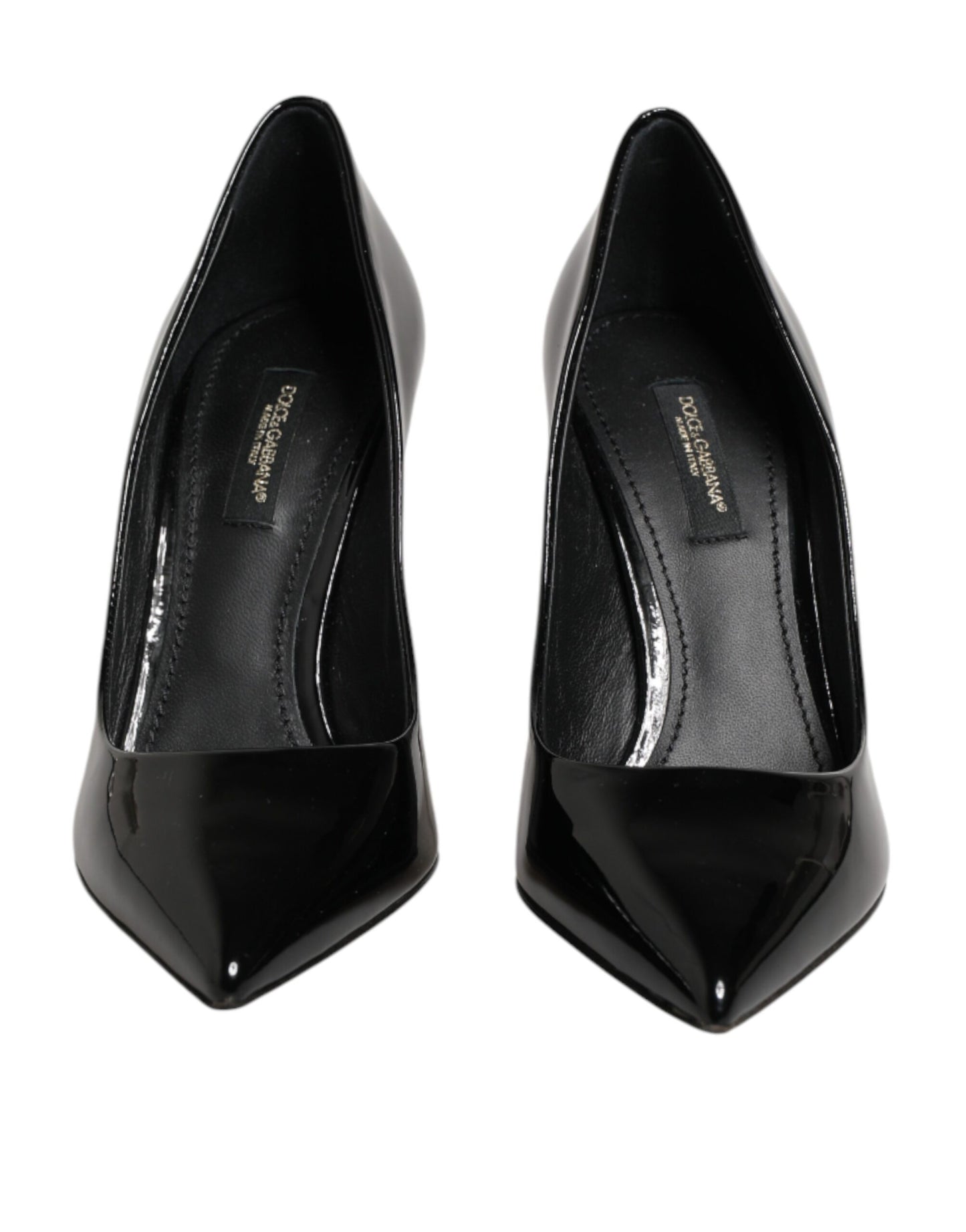 Dolce & Gabbana Black Leather Stiletto Heels Pumps Shoes