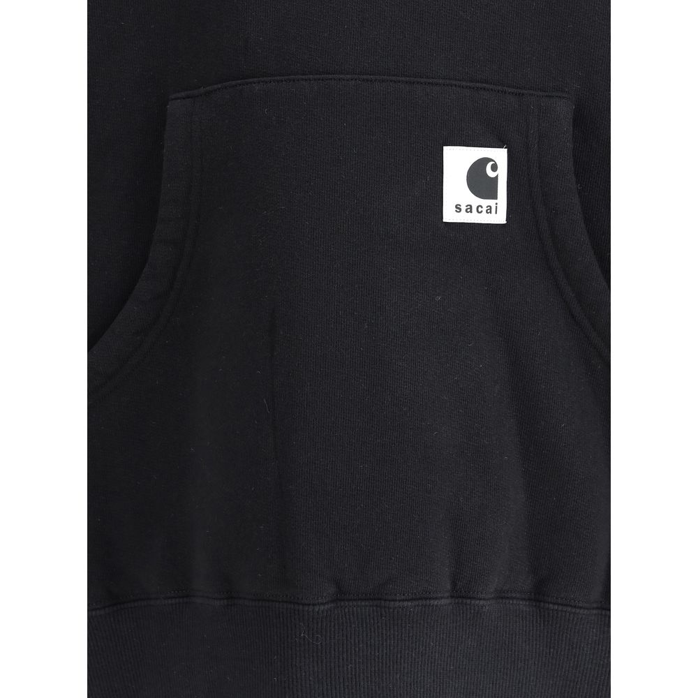 Sacai Black Cotton Sweatshirt